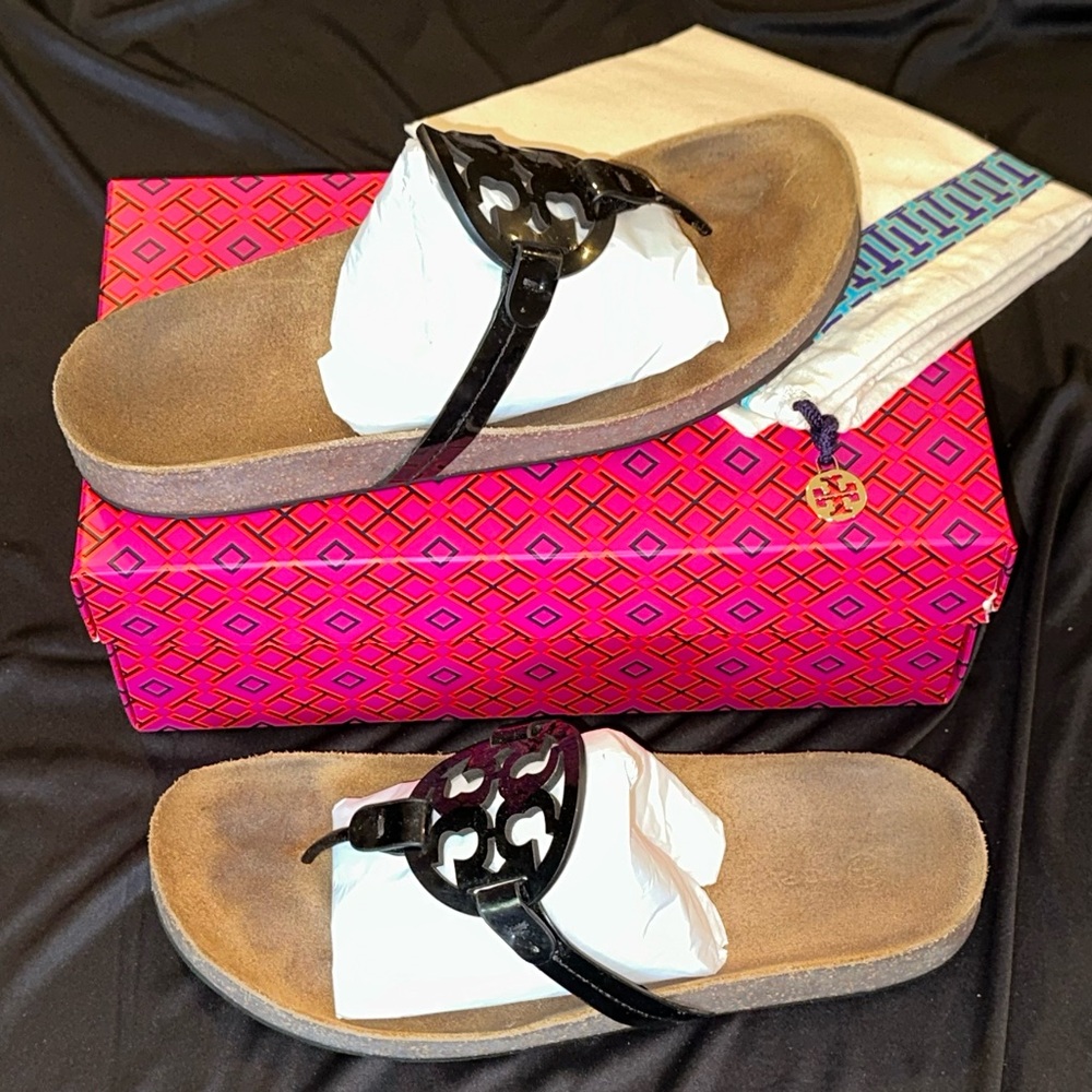 Tory Burch Black Miller Cloud Sandals
